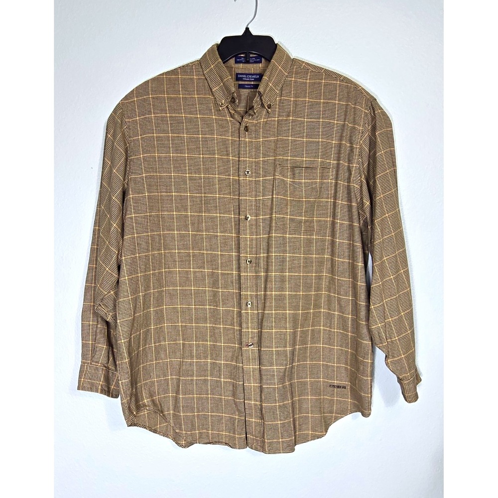 Daniel Cremieux Collection Classic Fit XL Cotton Check Button-Down Long Sleeve